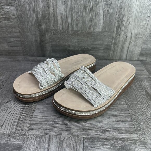 Adiamo Apmela Women's size 8 Studded Rhinestone Slide Sandals - Picture 3 of 8